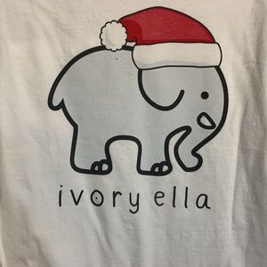 Ivory Ella white long sleeve Santa hat elephant size medium
